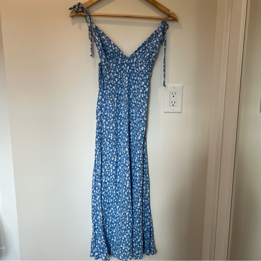 Reformation floral tie strap dress